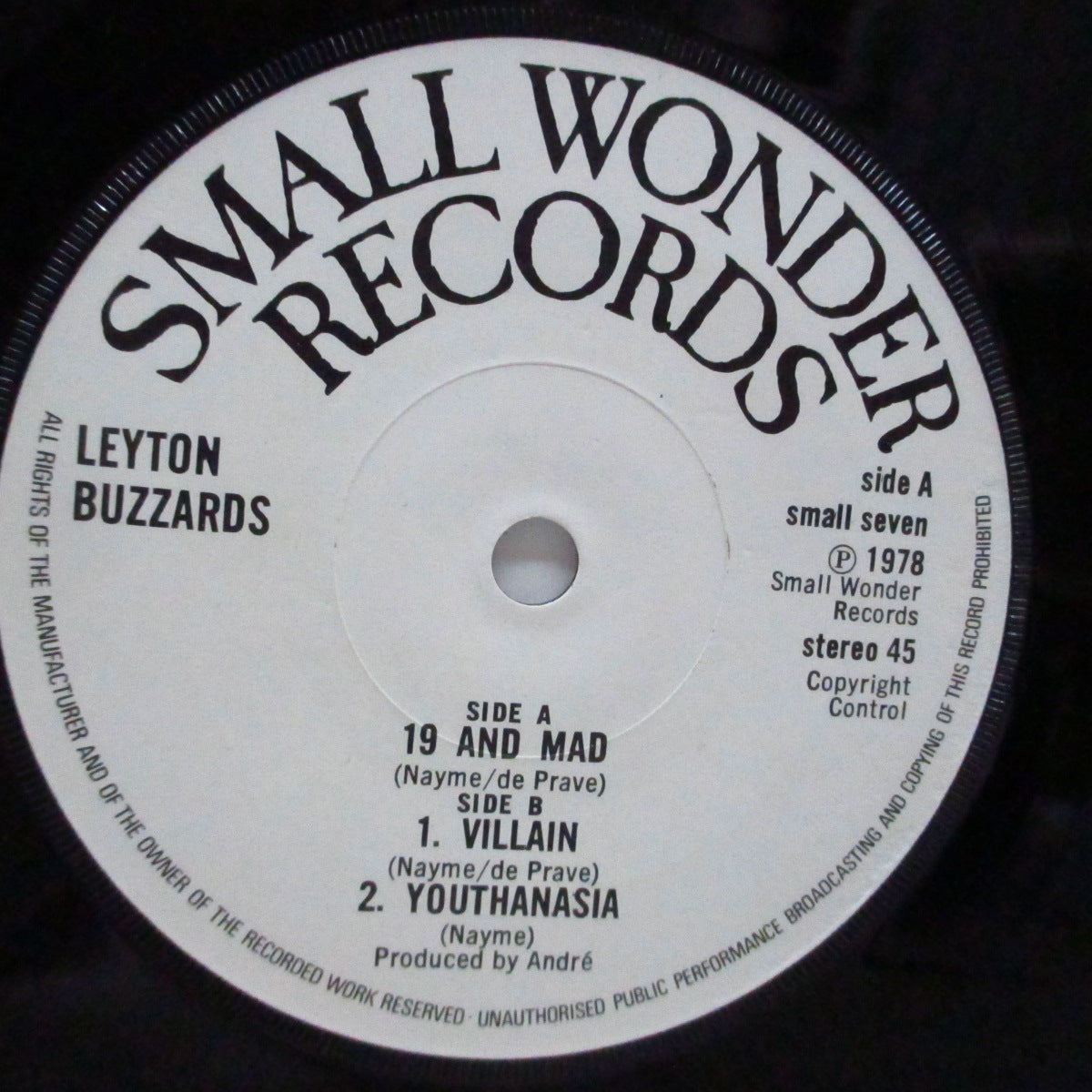 LEYTON BUZZARDS (レイトン・バザーズ) - 19 & Mad (UK Orig.7")