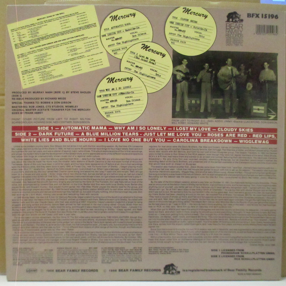 DON GIBSON (ドン・ギブソン) - THe Early Days (German Orig.LP)