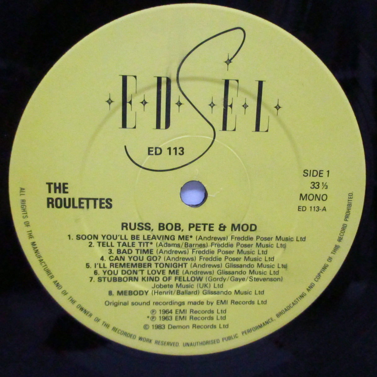 ROULETTES (ルーレッツ) - Russ Bob Pete & Mod (UK オリジナル・モノラル LP+インサート)