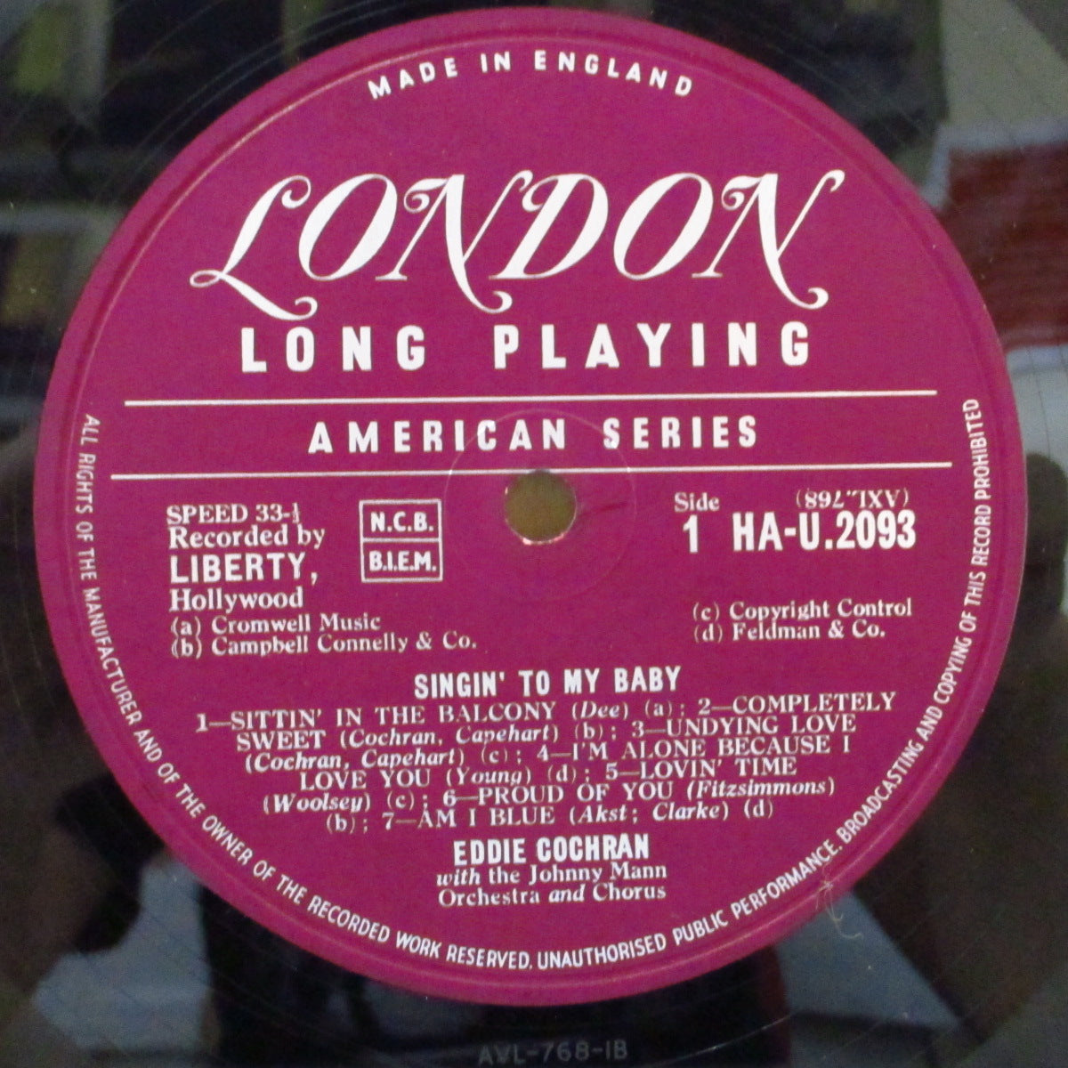 EDDIE COCHRAN (エディ・コクラン) - Singin' To My Baby (UK Orig.Mono LP/2nd Press CFS)