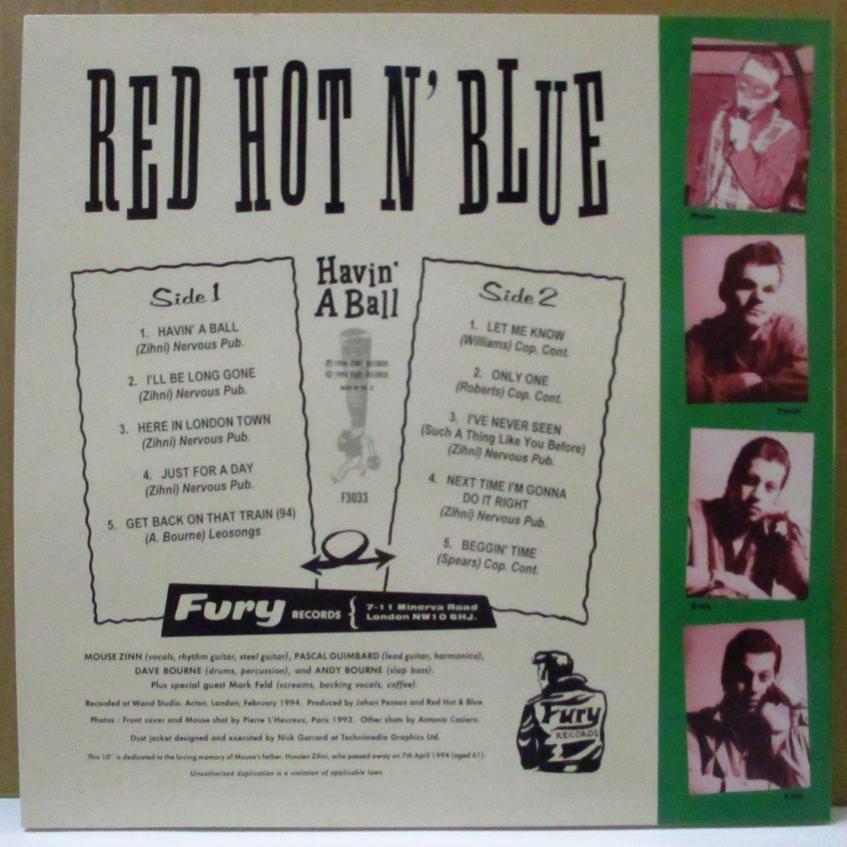 RED HOT 'N' BLUE (レッド・ホットン・ブルー) - Havin' A Ball (UK Limited Red Vinyl 10")