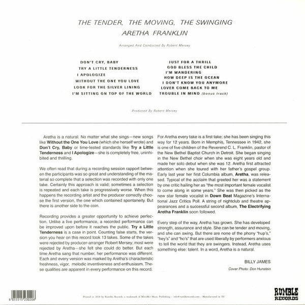 ARETHA FRANKLIN (アレサ・フランクリン) - The Tender, The Moving, The Swinging Aretha Franklin (EU 限定復刻再発 LP/New #RUM-2011144)