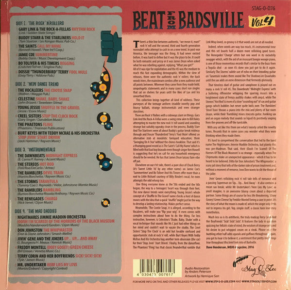 V.A. (クランプスのラックス&アイヴィー夫妻秘蔵レコード編集) - Beat From Badsville Vol.4 (German 限定 2x10" LP/New)