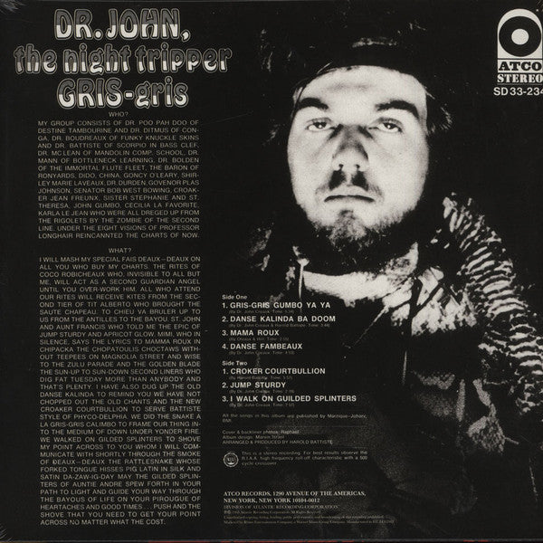 DR.JOHN, The Night Tripper (ドクター・ジョン) - Gris-Gris (EU 限定復刻再発アナログ LP/New)