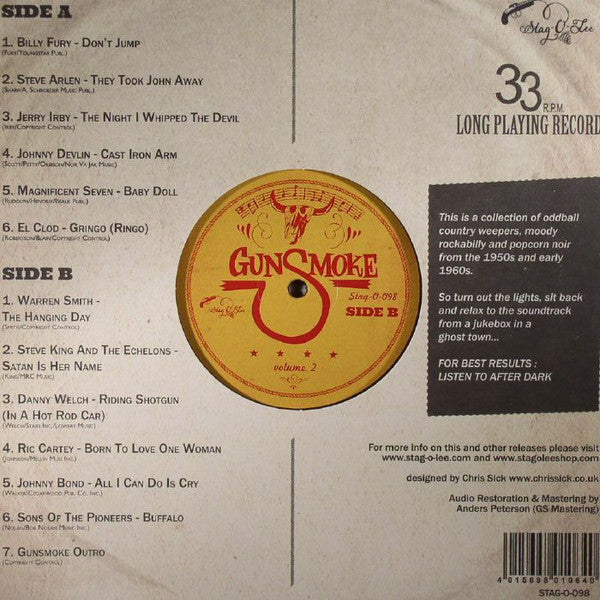 V.A. (50's & 60's 西部劇イメージ編) - Gunsmoke Vol.2 (German 限定10インチ LP/New)