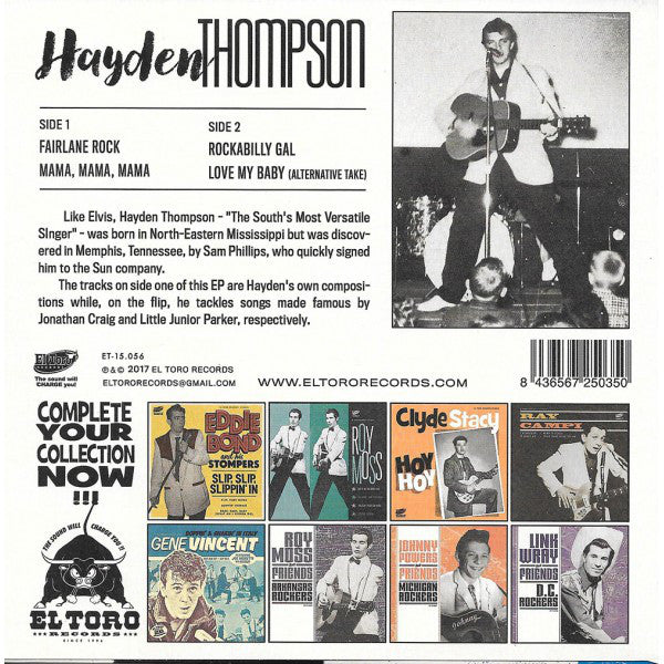 HAYDEN THOMPSON (ヘイデン・トンプソン) - Fairlane Rock +3 (Spain 限定ジャケ付き4曲入り 7"EP+PS/New)