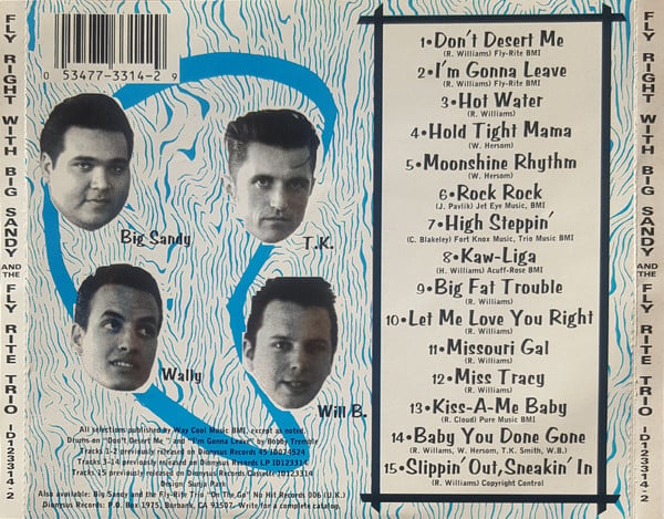 BIG SANDY & HIS FLY-RITE TRIO (ビッグ・サンディ & ヒズ・フライ・ライト・トリオ) - Fly Right With... (US 限定復刻再発 CD/NEW)