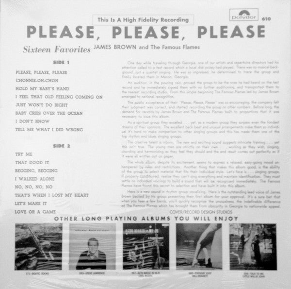JAMES BROWN (ジェームス・ブラウン) - Please Please Please (US 限定復刻再発 LP/New) ’58年名作デビュー・アルバム!