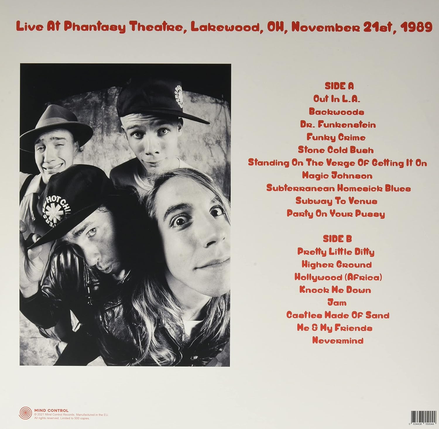 RED HOT CHILI PEPPERS (レッド・ホット・チリ・ペッパーズ) - Subway To Venus - Live Lakewood, OH, 21 November '89 (EU 500枚限定ピンクヴァイナル LP/NEW)