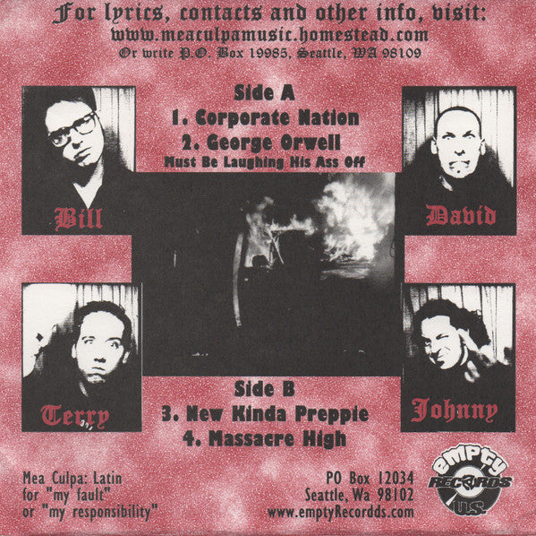 MEA CULPA (メア・カルパ) - Corporate Nation (US 限定プレス 7"「廃盤 New」)