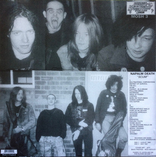 NAPALM DEATH (ナパーム・デス) - Scum (UK 限定再発 LP+Lime Green CVR/ New)