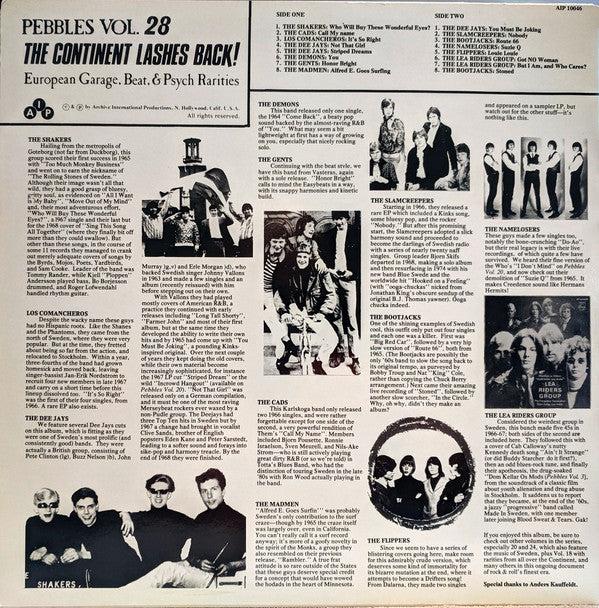 V.A. (60's ガレージパンク名作シリーズコンピ ) - Pebbles Vol.28 : Sweden Pt.3 (US Ltd.Reissue LP/New)
