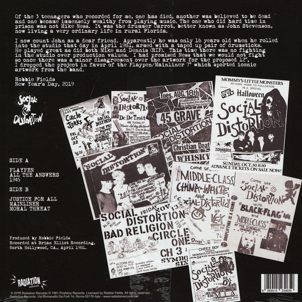 SOCIAL DISTORTION (ソーシャル・ディストーション) - Poshboy's Little Monsters (Italy RSD 2019 限定プレス MLP / New)