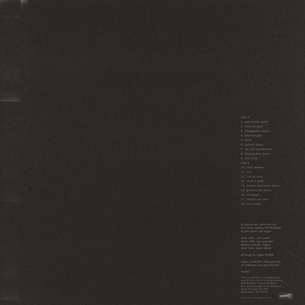 FUGAZI (フガジ) - Instrument Soundtrack (US 2024年正規再発「限定バーガンディーレッド・ヴァイナル」LP/ New) '99年サウンドトラック・アルバム!