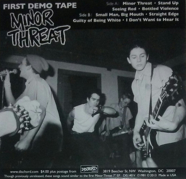 MINOR THREAT (マイナー・スレット) - First Demo Tape (US「正規」限定プレス再発 7" / New) '81年デモ!