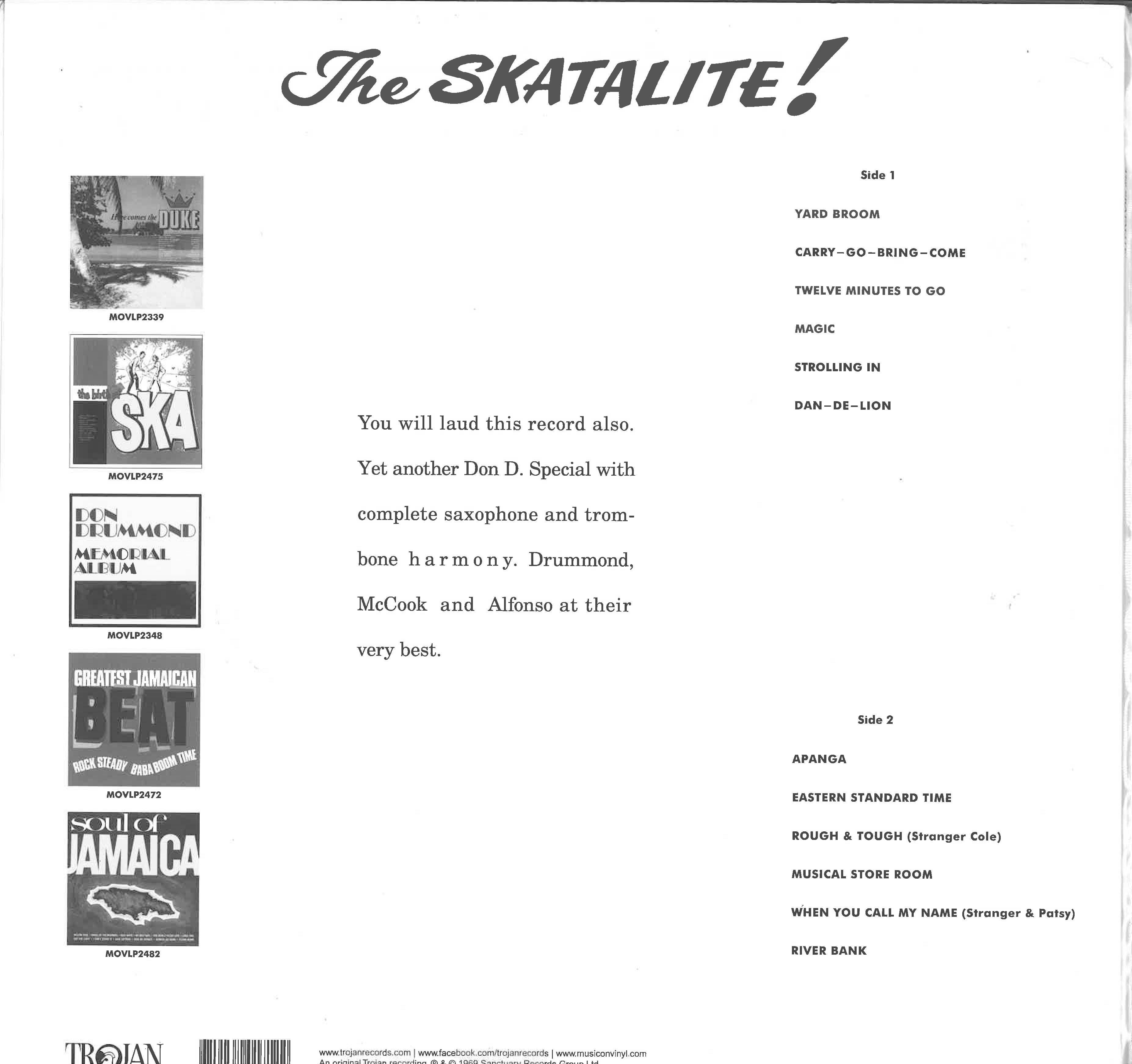 SKATALITES (スカタライツ) - The Skatalite (EU Ltd.Reissue 180g Stereo LP/New)