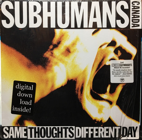 SUBHUMANS (サブヒューマンズ) - Same Thoughts Different Day (US 限定プレス 2xLP「廃盤 New」) '80年ファーストの再録 Ver !