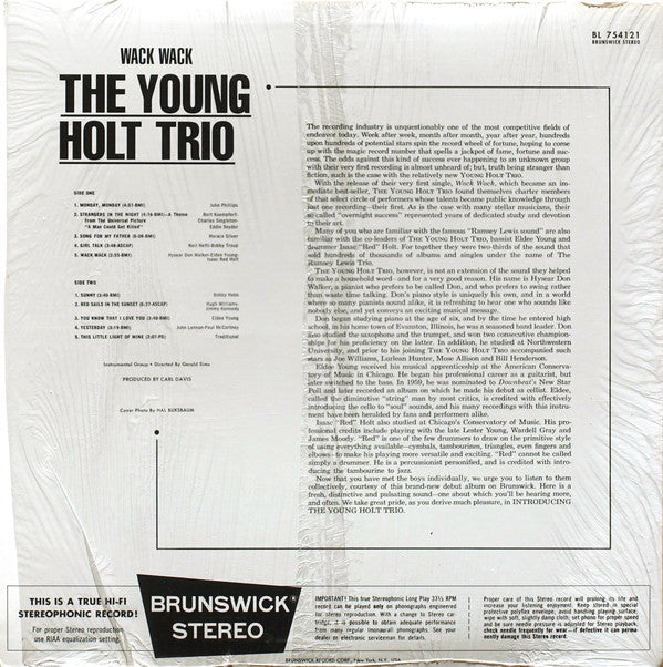 YOUNG HOLT TRIO (ヤング・ホルト・トリオ) - Wack Wack (US 限定復刻再発 LP/New) MOD SOUL=JAZZトリオ67年名作デビュー・アルバム