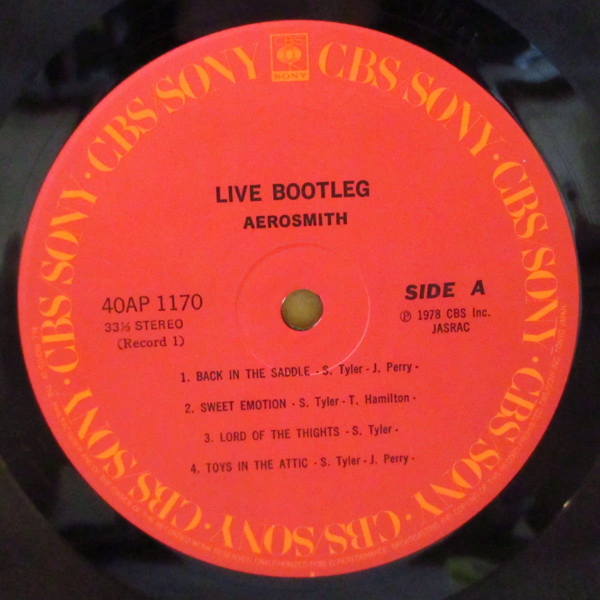 AEROSMITH (エアロスミス)  - Live! Bootleg (Japan オリジナル 2xLP+2x見開きインサート/光沢見開きジャケ-帯・ポスター欠) '78年ライブアルバム