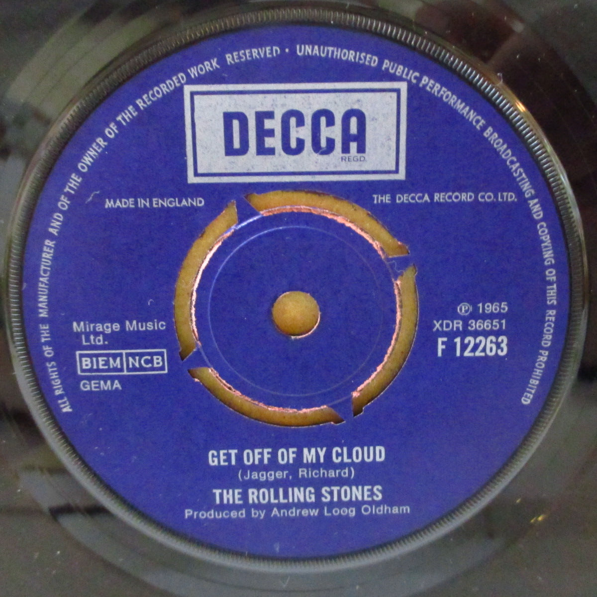 ROLLING STONES (ローリング・ストーンズ)  - Get Off Of My Cloud (UK '70 再発「ラウンドセンター」7インチ+カンパニースリーブ)