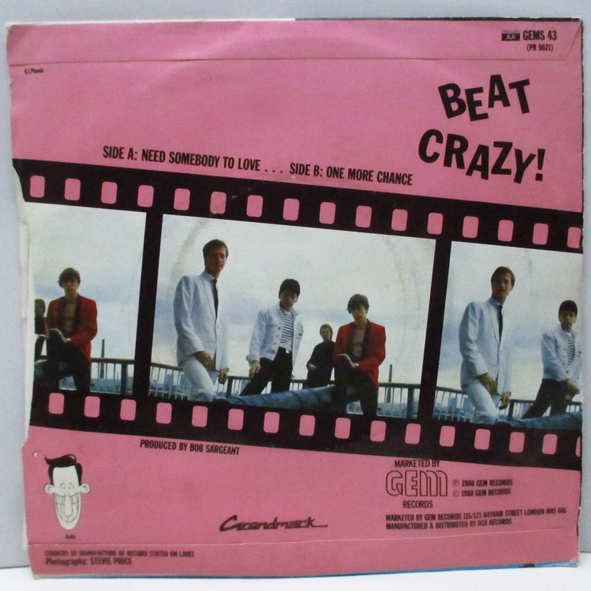V.I.P.'s, THE (ザ・ヴィップス)  - I Need Somebody To Love...(UK オリジナル 7"/ステッカー付き光沢ソフト紙折り返ジャケ) ボーナスEP「Beat Crazy!」付き !