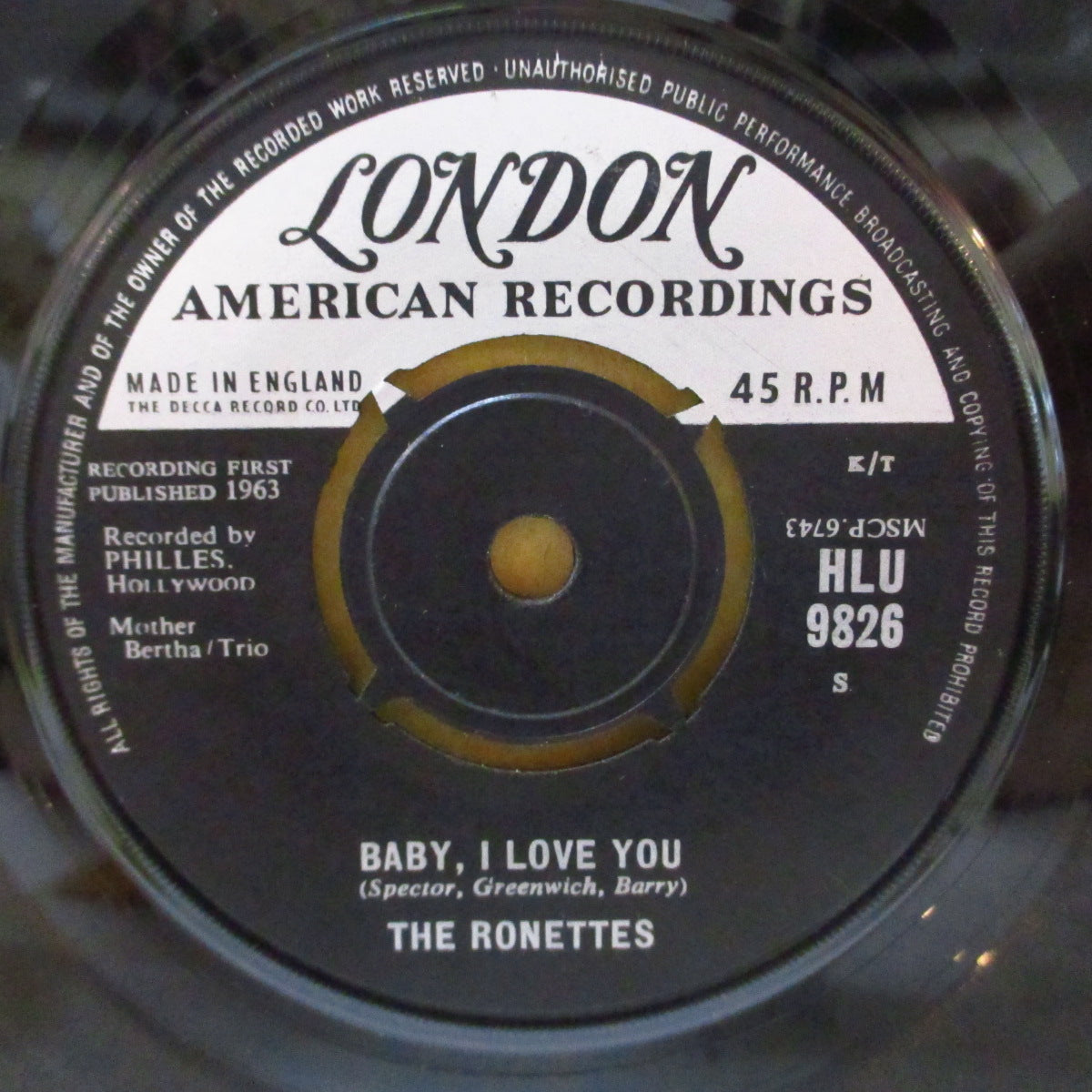 RONETTES, THE (ザ・ロネッツ)  - Baby, I Love You (UK '63 オリジナル 7インチ) 