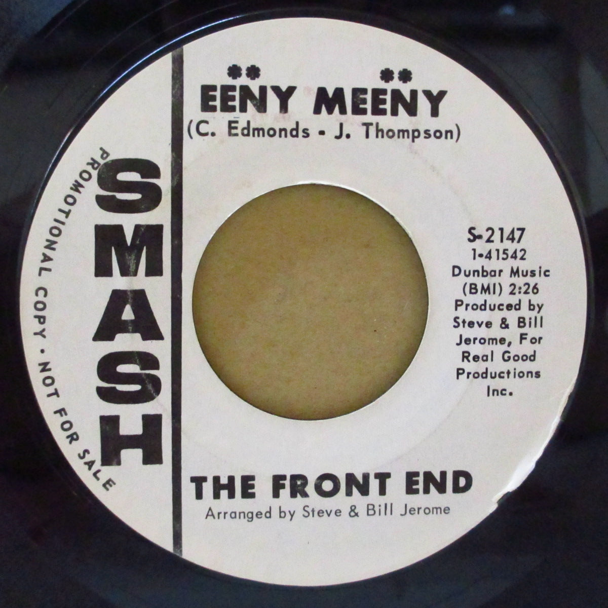 FRONT END, THE (ザ・フロント・エンド)  - Eeny Meeny / You (US '67 プロモ・白ラベ 7インチ)MODポップ・ガレージ！