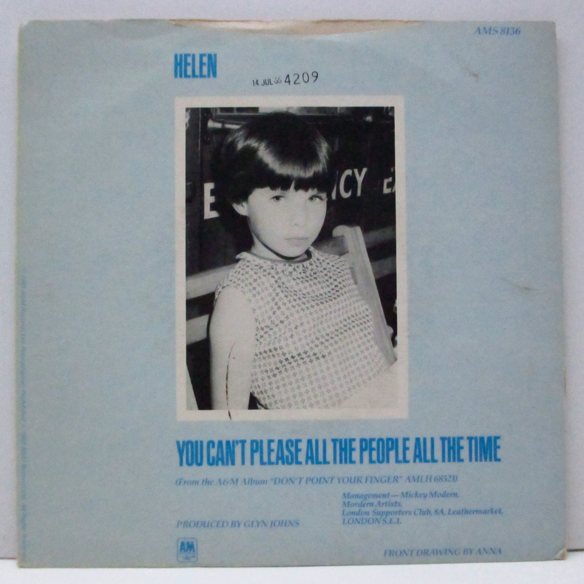 NINE BELOW ZERO (9 BELOW ZERO) (ナイン・ビロウ・ゼロ)  - Helen (UK オリジナル 7"/光沢固紙ジャケ) 
