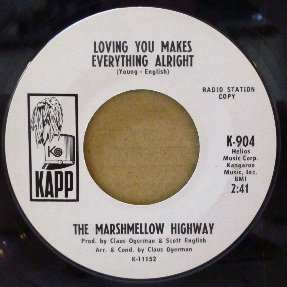 MARSHMELLOW HIGHWAY (ザ・マシュマロ・ハイウェイ)  - I Don't Wanna Live This Way (US '68 プロモ・白ラベ7インチ) 両面共に哀愁美メロ・バロック・ポップ・サイケ隠れ名曲！
