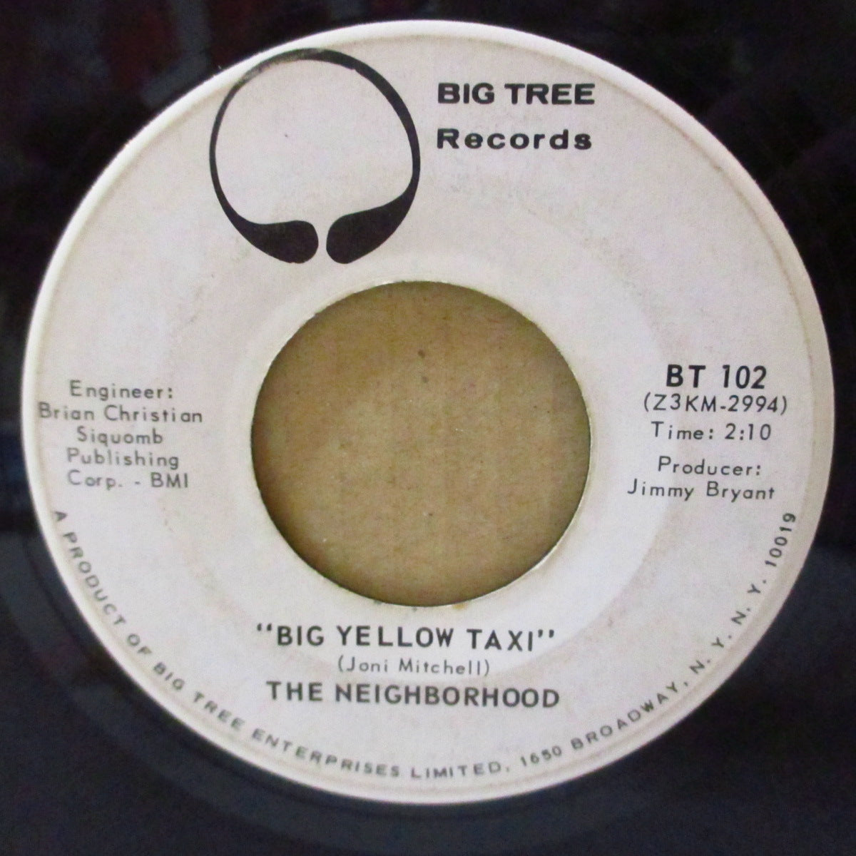 NEIGHBORHOOD, THE (ザ・ネイバーフッド)  - Big Yellow Taxi (USオリジナル「白ラベ・バージョン」 7インチ) ジョニ・ミッチェル名曲の好カヴァー！