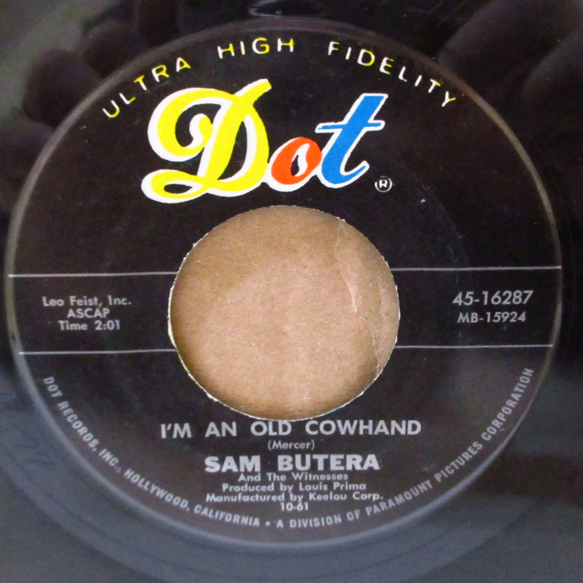 SAM BUTERA & THE WITNESSES  (サム・ビュテラ)  - I'm An Old Cowhand / For You  (US '61 オリジナル 7インチ)スウィング・ジャイバー& ラテン（マンボ調）スウィング！