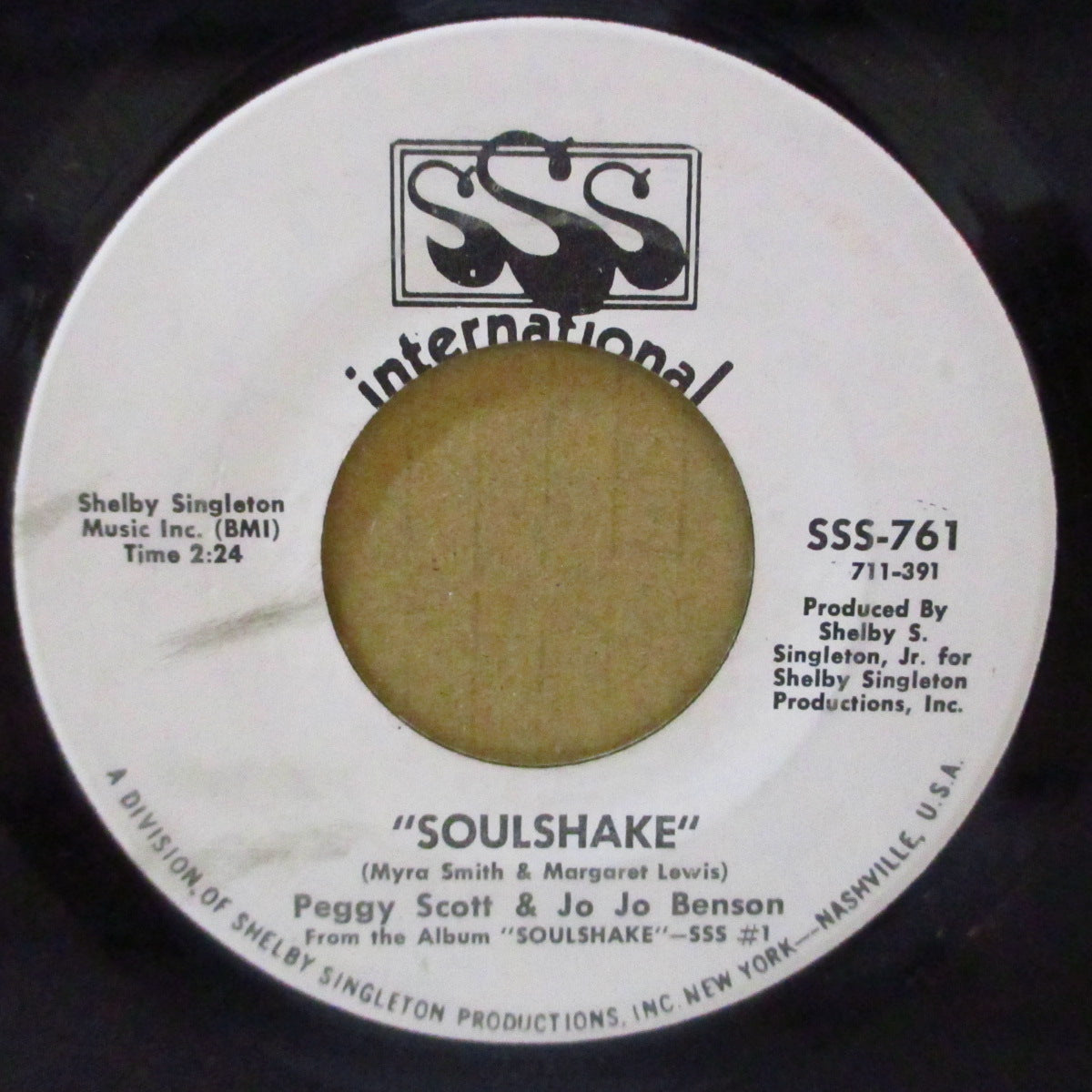 PEGGY SCOTT & JO JO BENSON (ペギー・スコット＆ジョ・ジョ・ベンソン)  - Soulshake (US '69 プロモ 白ラベ  7インチ)