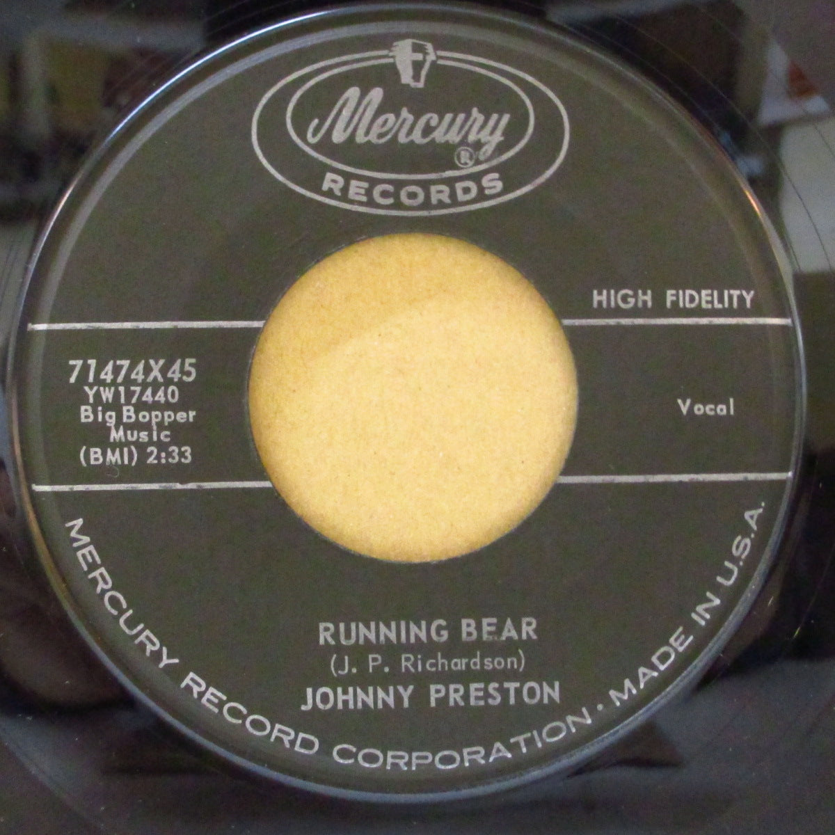 JOHNNY PRESTON (ジョニー・プレストン)  - Running Bear (US オリジナル 7インチ) 全米/全英各1位の大ヒット