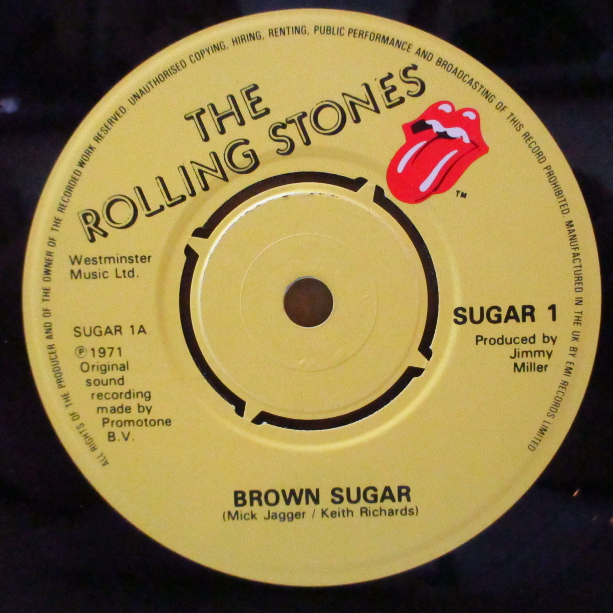 ROLLING STONES (ローリング・ストーンズ)  - Brown Sugar (UK '84 再発「ラウンドセンター」 7インチ+別デザイン・マットソフト紙ジャケ)