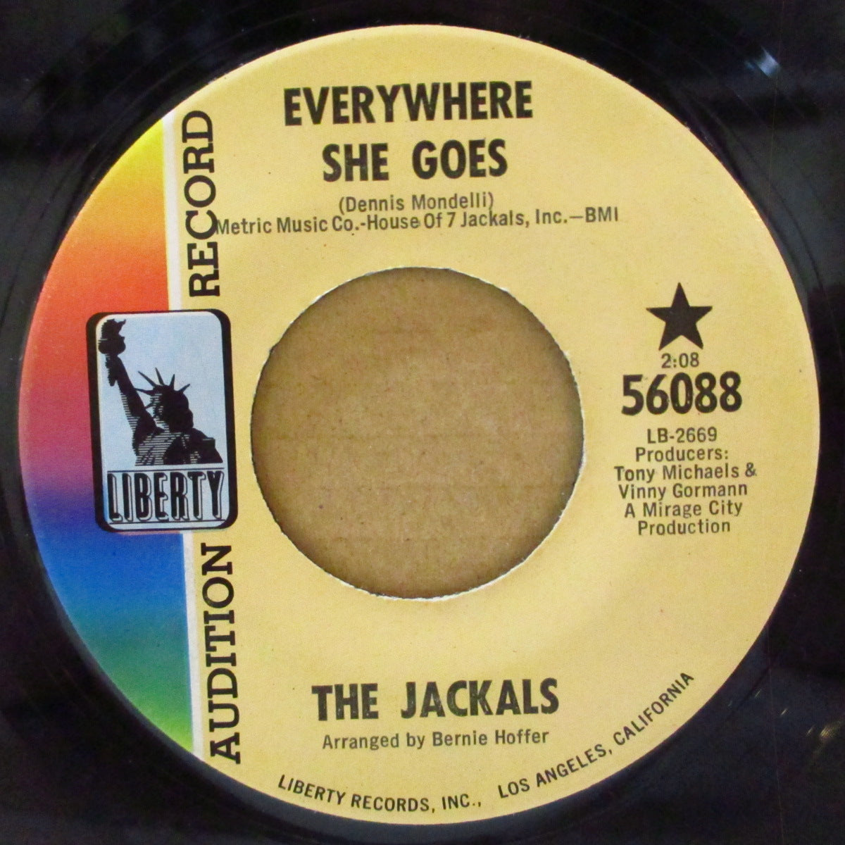 JACKALS, THE (ザ・ジャッカルズ)  - Linda Come Lately (US '69 プロモ・ラベ7インチ)美メロ・ミッドテンポ・サンシャインポップ・ノーザン！