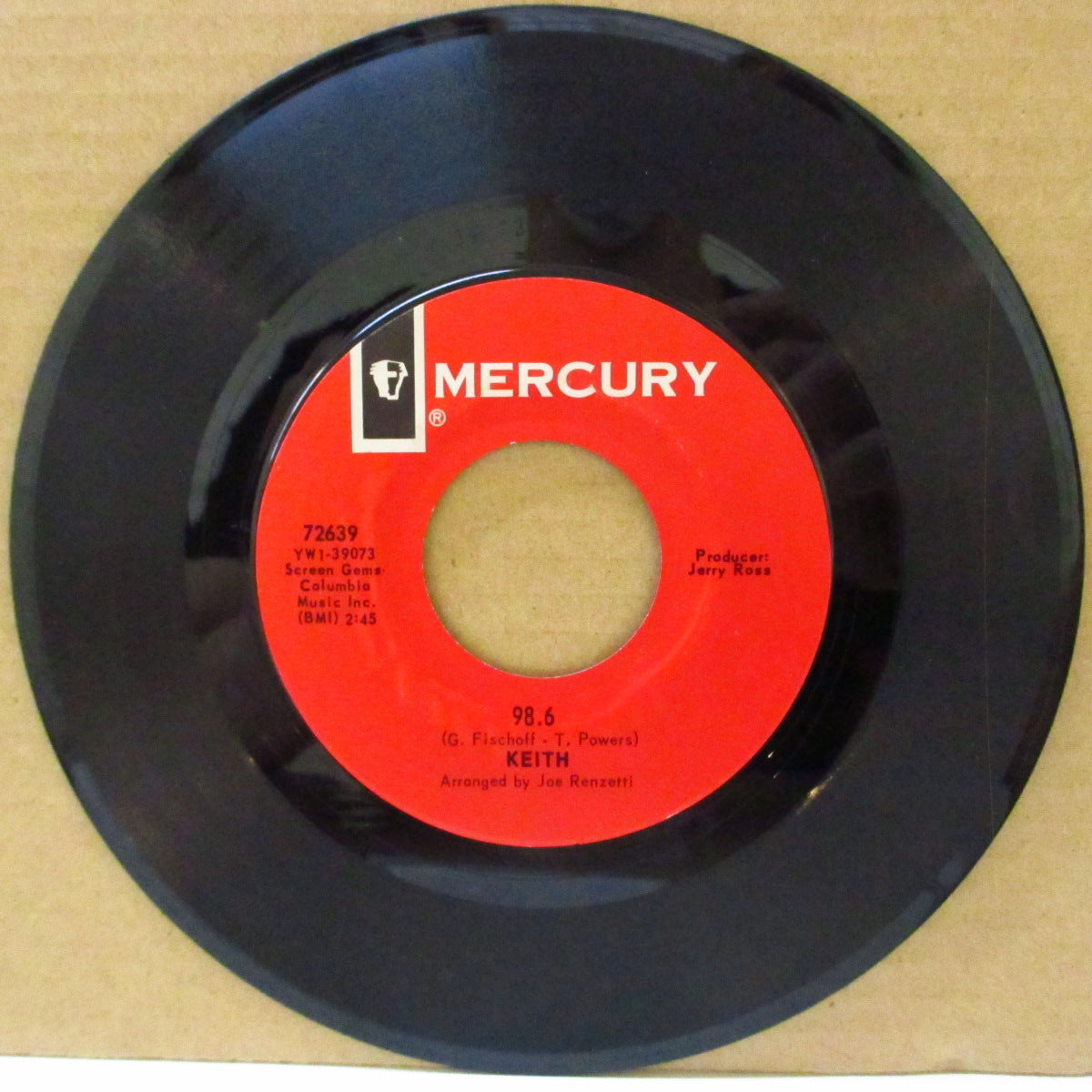 KEITH (キース)  - 98.6 (US '66 初回「白ブロック・ロゴ・赤ラベ」 オリジナル7インチ)サンシャイン・ノーザン・ポップ・クラシック！