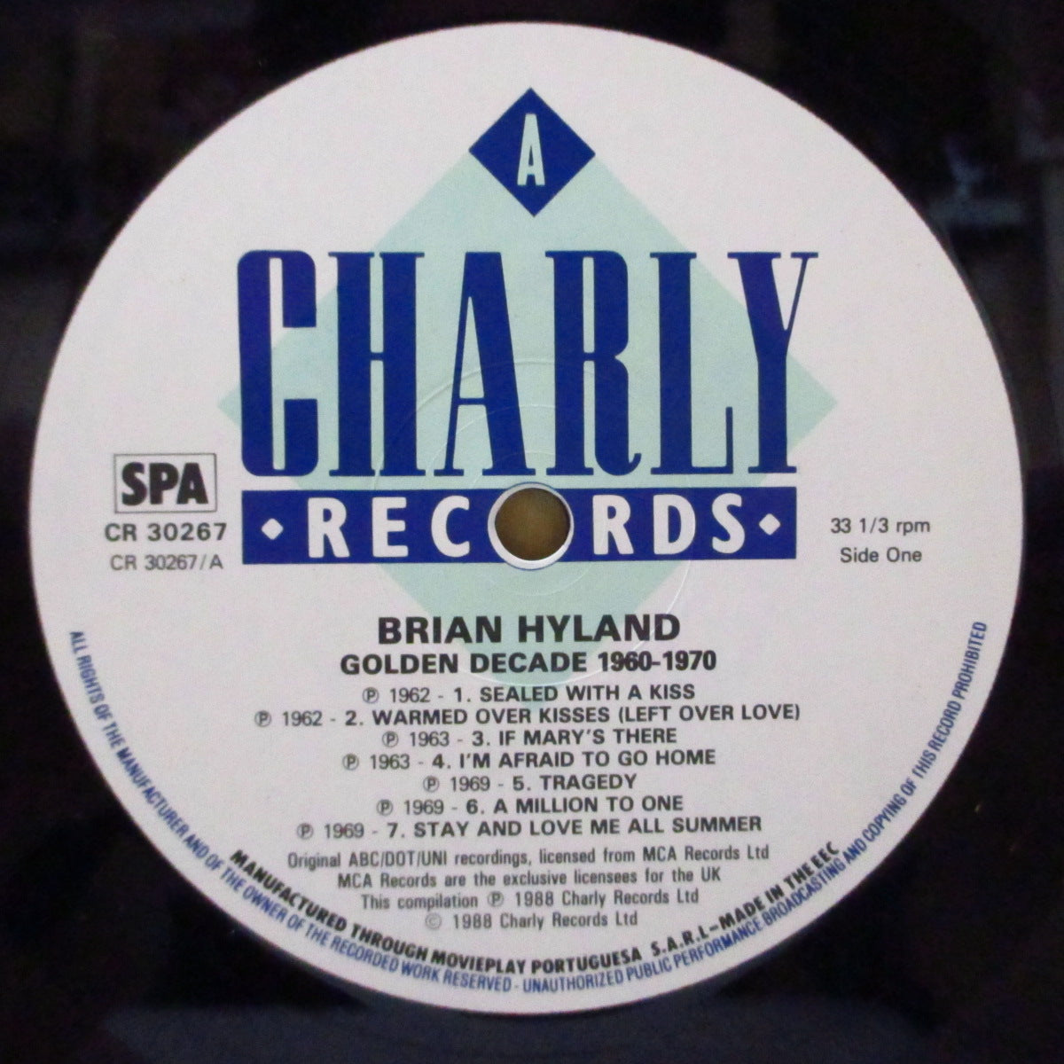 BRIAN HYLAND (ブライアン・ハイランド)  - Golden Decade 1960 - 1970 (UK '88 オリジナル LP) オールタイム・ベスト全14曲