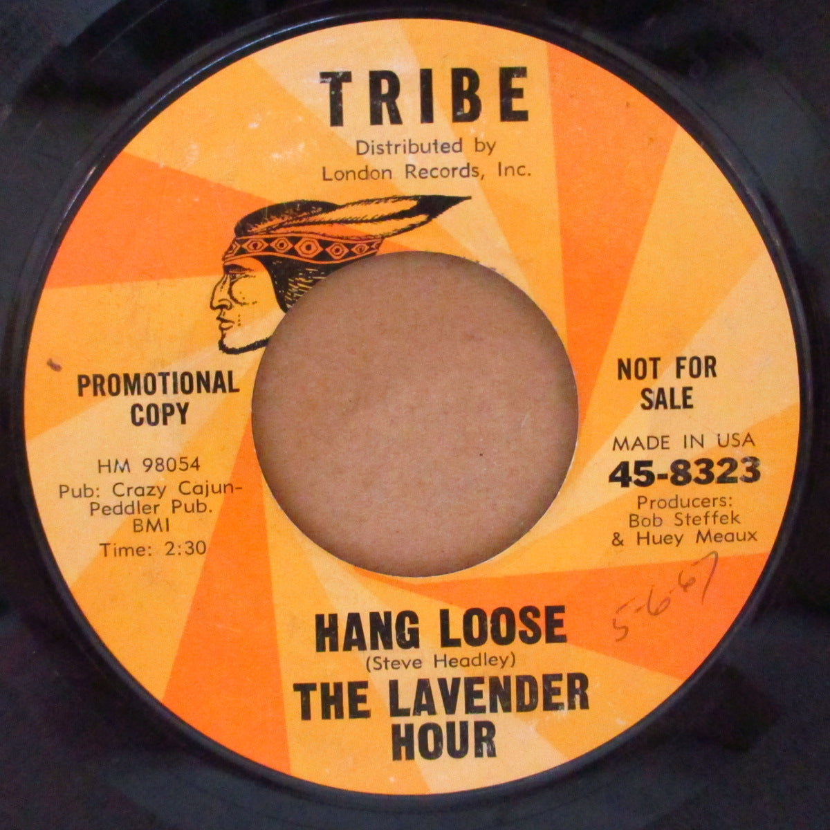 LAVENDER HOUR, THE (ザ・ラヴェンダー・アワー)  - Hang Loose (US '67 トライブ社再発時のプロモ・ラベ・7インチ) アップテンポ・ポップ・ガレージ！