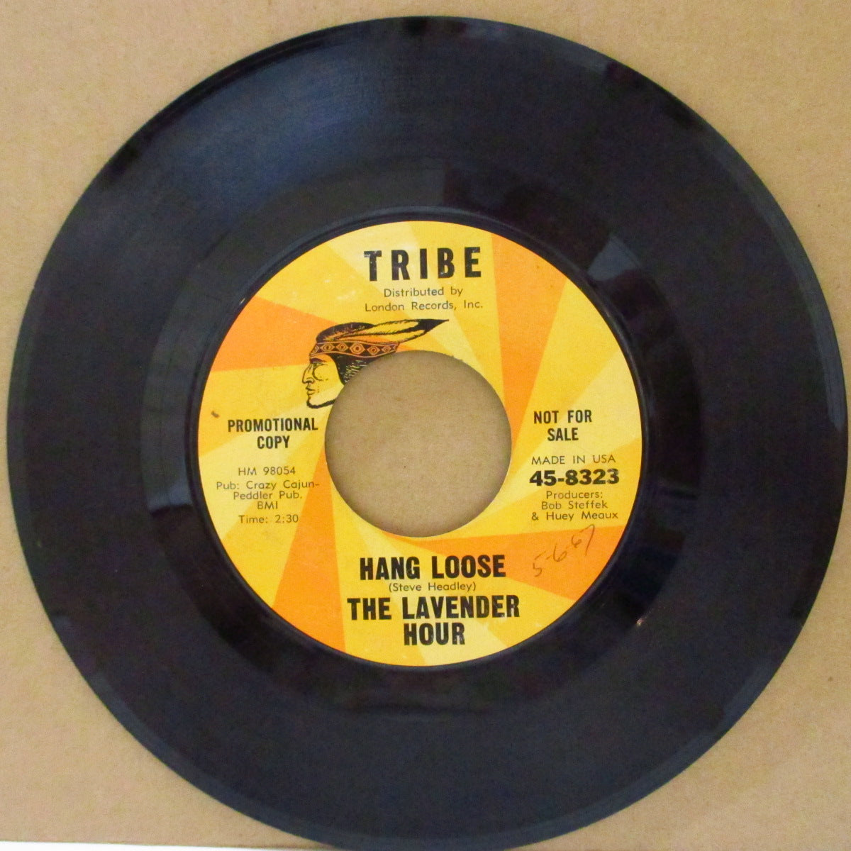 LAVENDER HOUR, THE (ザ・ラヴェンダー・アワー)  - Hang Loose (US '67 トライブ社再発時のプロモ・ラベ・7インチ) アップテンポ・ポップ・ガレージ！