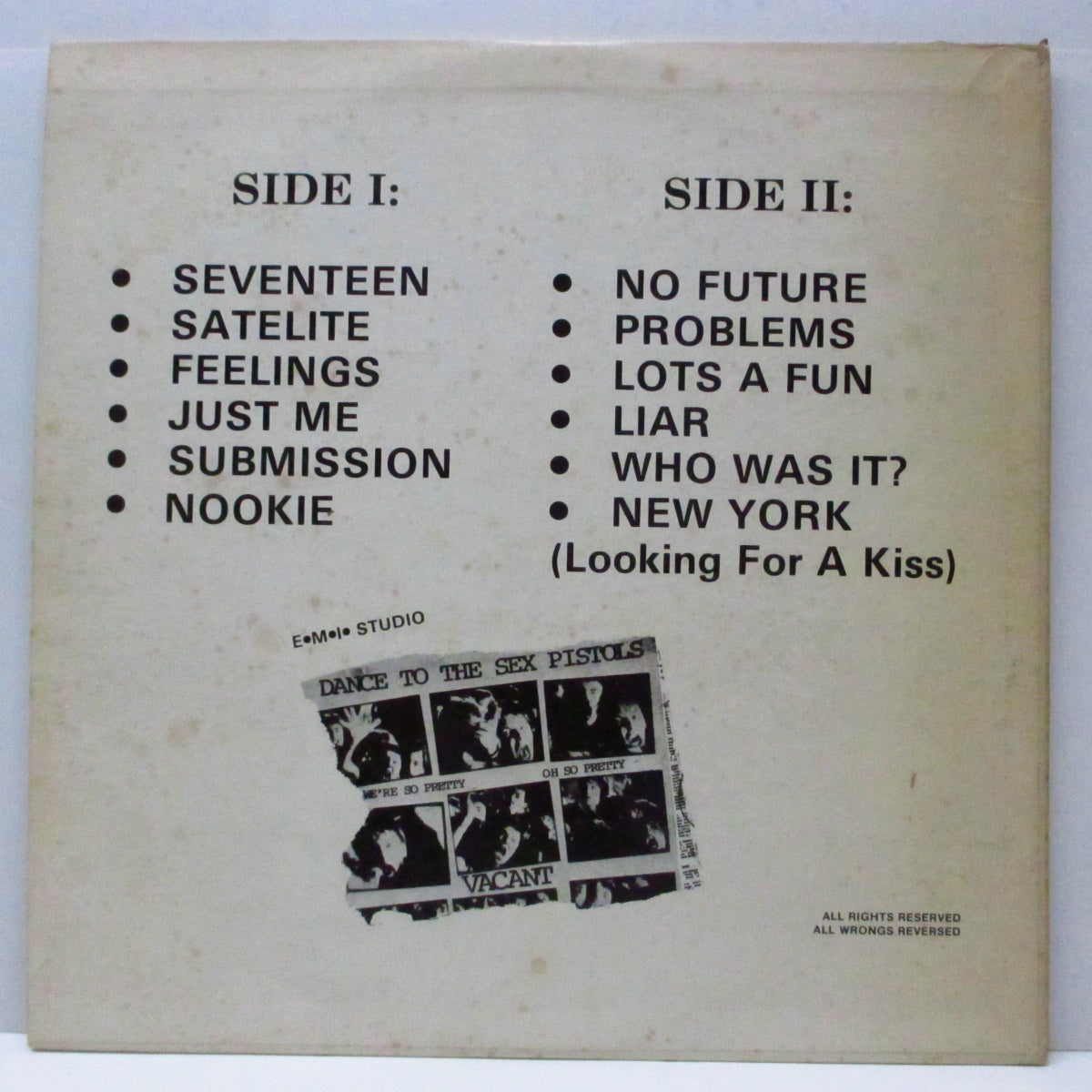 SEX PISTOLS (セックス・ピストルズ)  - The Filth And The Fury (US 限定プレス LP) 「Spunk」のジャケ＆タイトル違い！