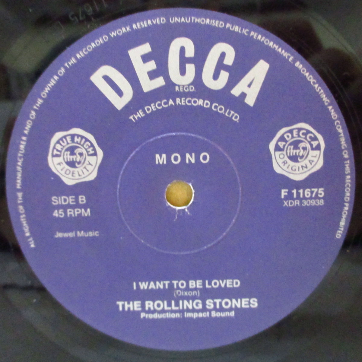ROLLING STONES (ローリング・ストーンズ)  - Come On (UK '82 再発「青紙ラベ・フラットセンター」モノラル 7インチ) '63年デビュー・シングル！