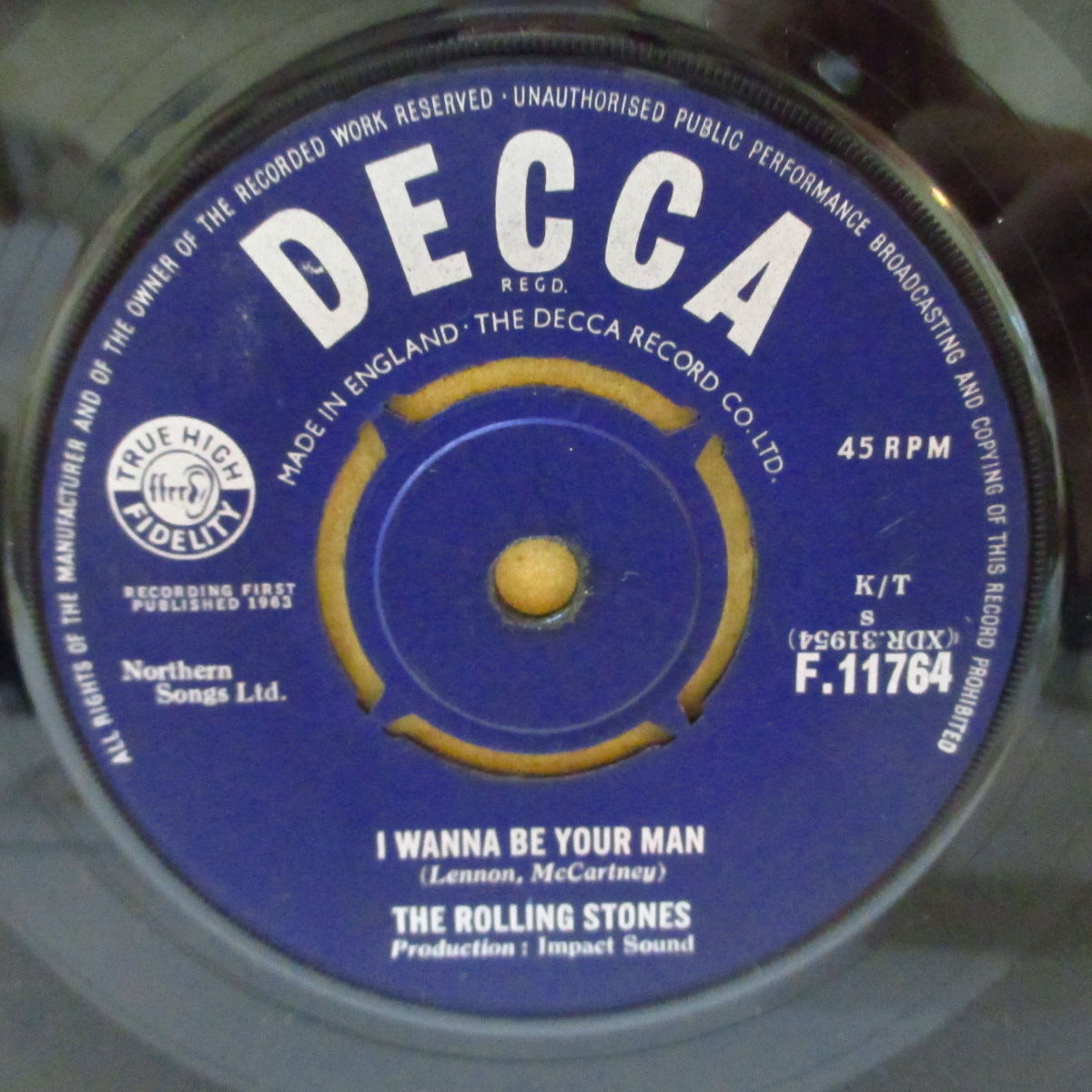 ROLLING STONES (ローリング・ストーンズ)  - I Wanna Be Your Man (UK '63 オリジナル「B面曲目修正ラウンドセンター」 7インチ+カンパニースリーブ)