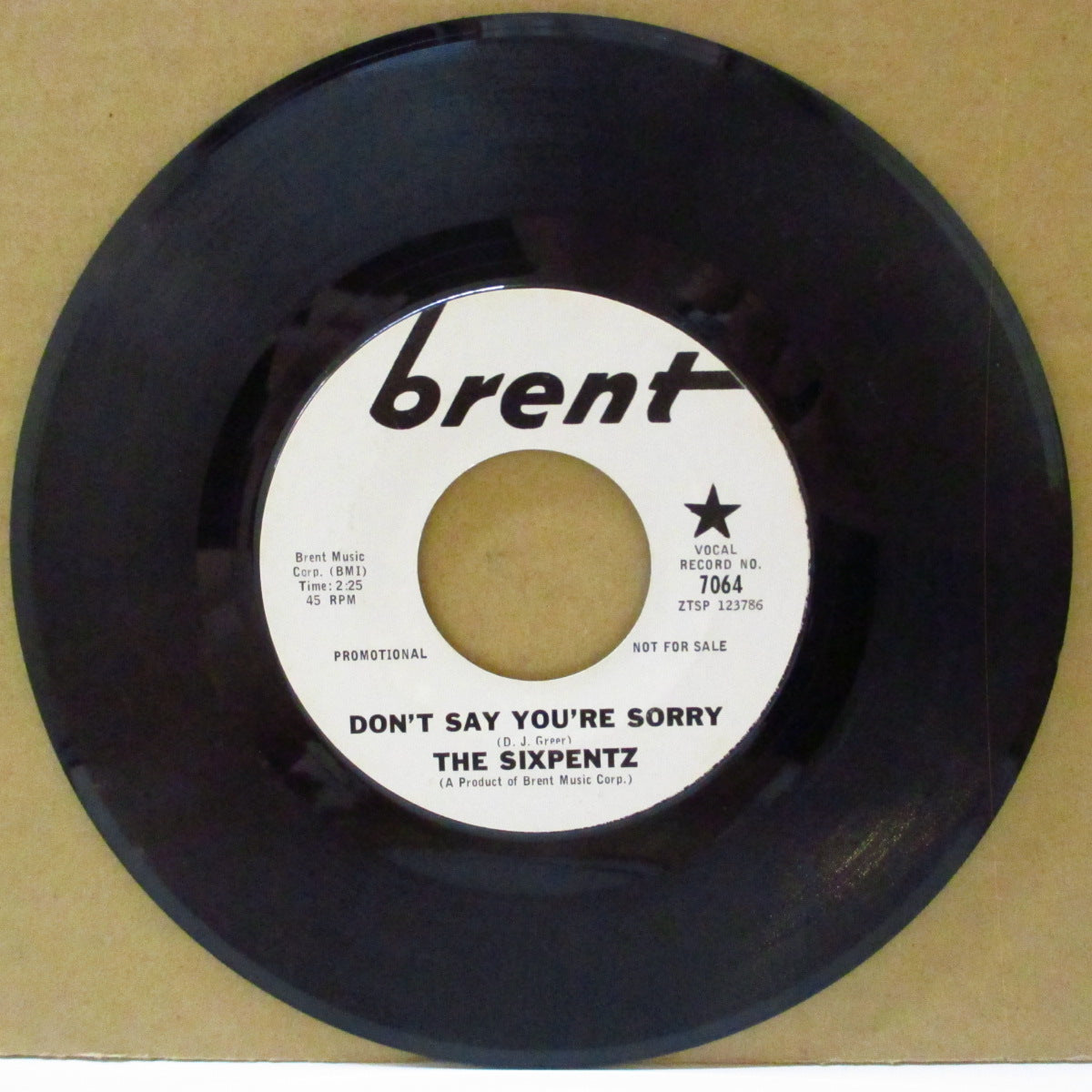 SIXPENTZ, THE = THE FUN AND GAMES, (ザ・シックスペンツ)  - Don't Say You're Sorry (US '67 プロモ・白ラベ 7インチ)バブルガム・ソフト・ロック（ノーザン）隠れ名曲！