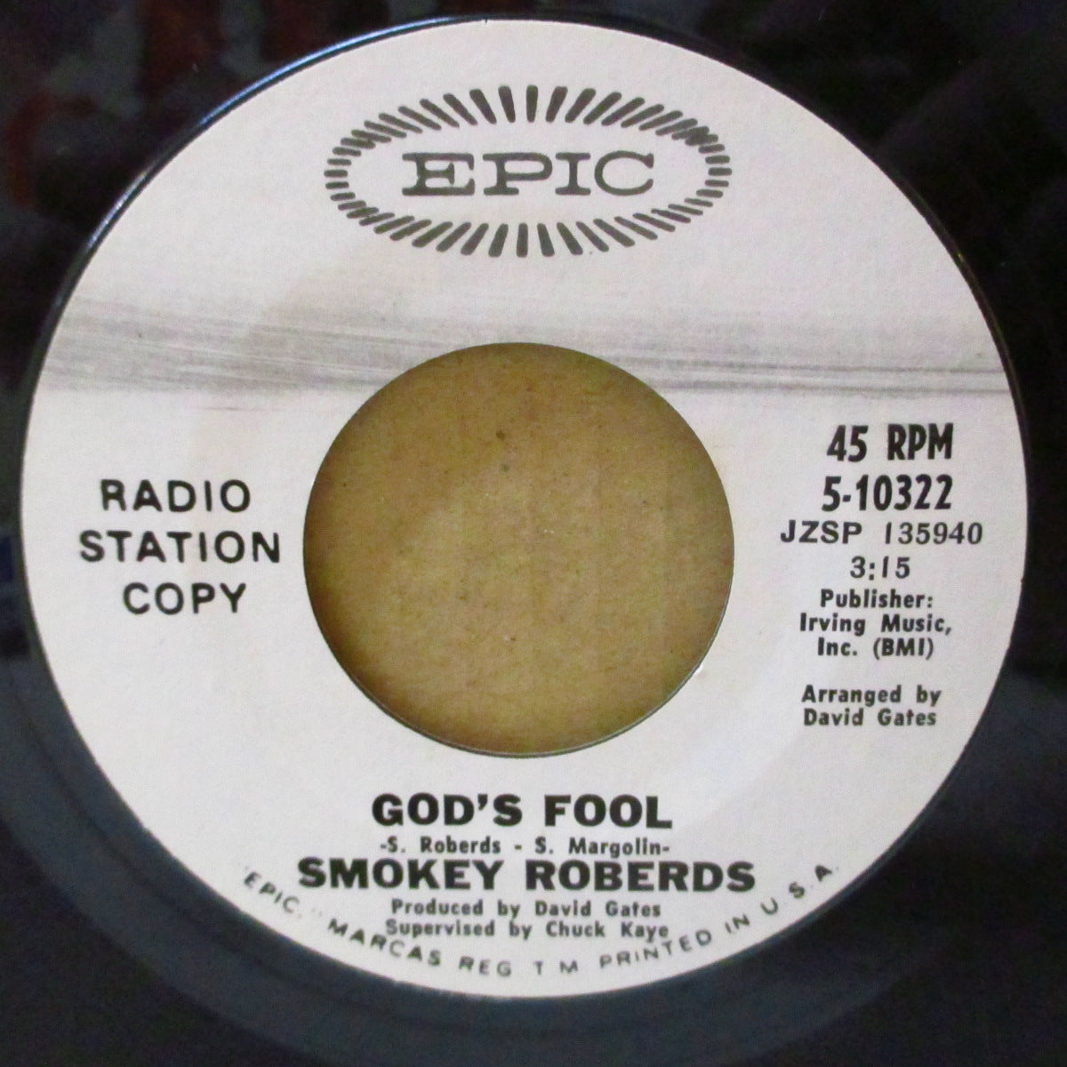 SMOKEY ROBERDS (スモーキー・ロバーズ　= The PARADEのメンバー)  - Love Is The People's Choice (US '68 プロモ「赤A 白ラベ」7インチ)ソフトロック名曲！