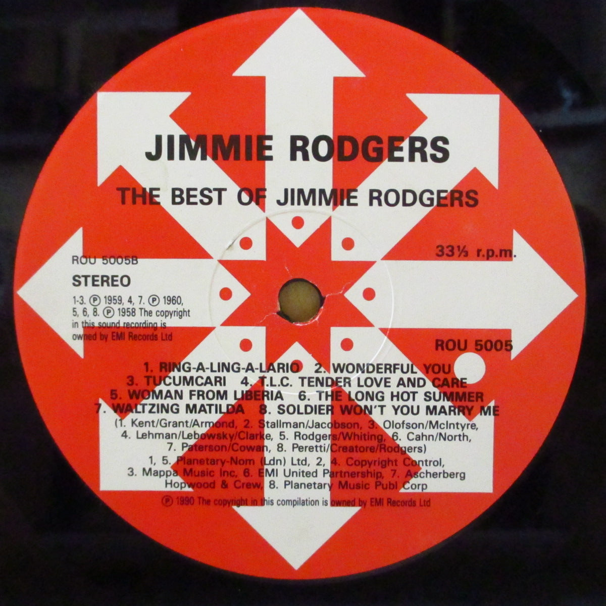 JIMMY RODGERS (ジミー・ロジャース)  - The Best Of Jimmie Rodgers (UK '90 オリジナル編集ステレオ LP)米ティーン・シンガー7〜'62年黄金期ベスト