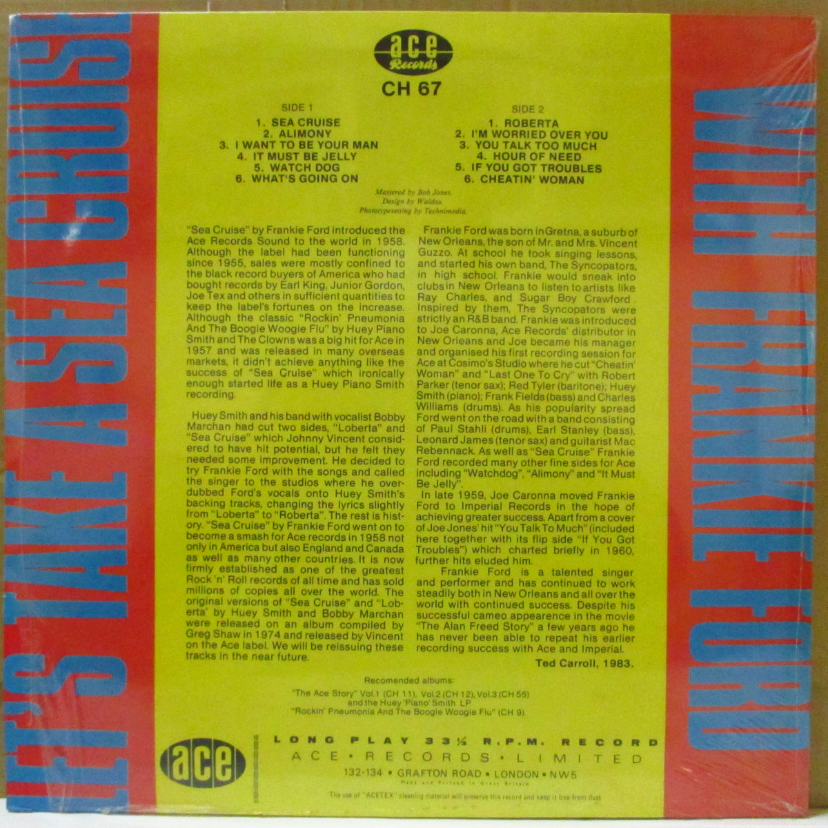 FRANKIE FORD (フランキー・フォード)  - Let's Take A Sea Cruise (UK '83 再発モノラルLP/表面コーティング・ジャケ)R&Rジャイバー名曲「シークルーズ」収録58年1stアルバム！