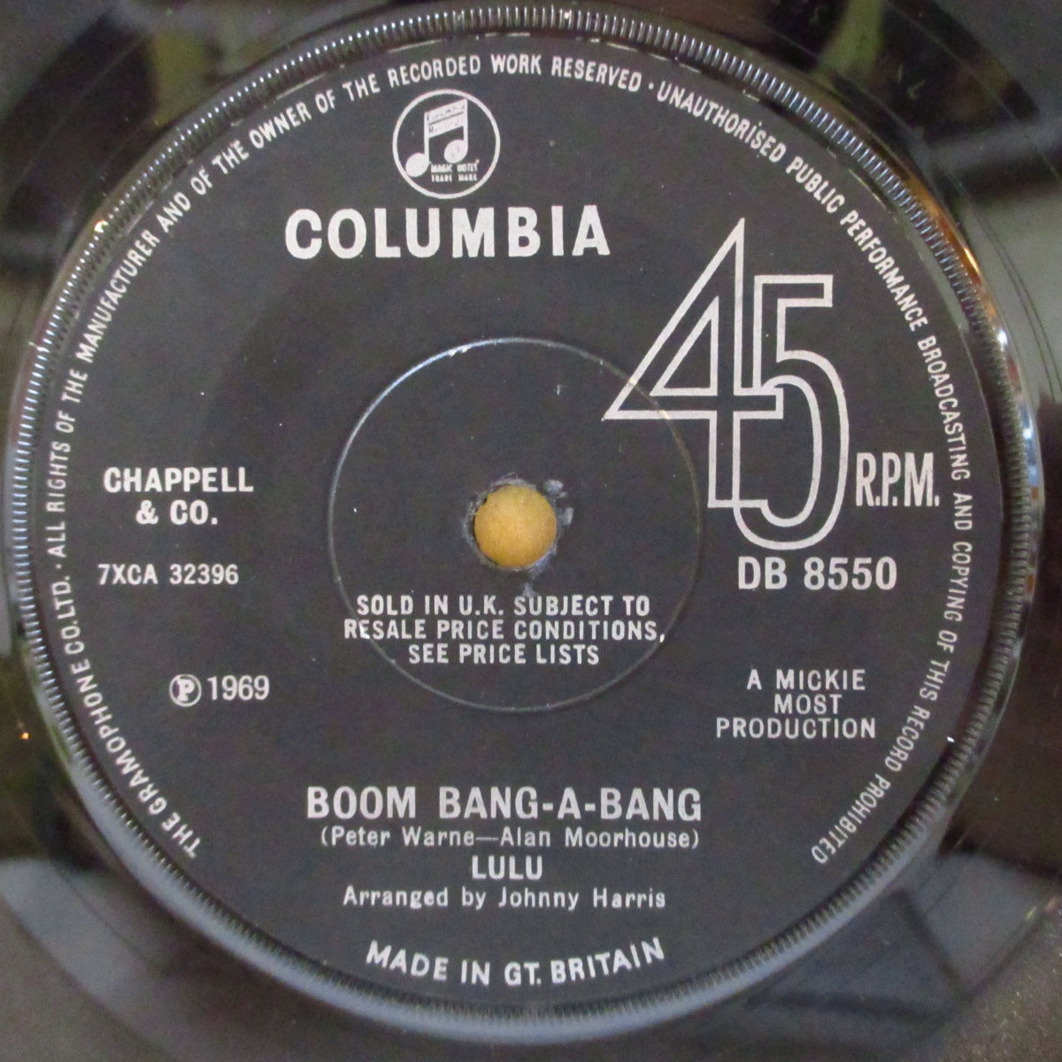 LULU (ルル)  - Boom Bang-a-Bang (UK '69 オリジナル「ソリッド・センター」7インチ) 全英2位、ユーロビジョン・コンテスト優勝曲