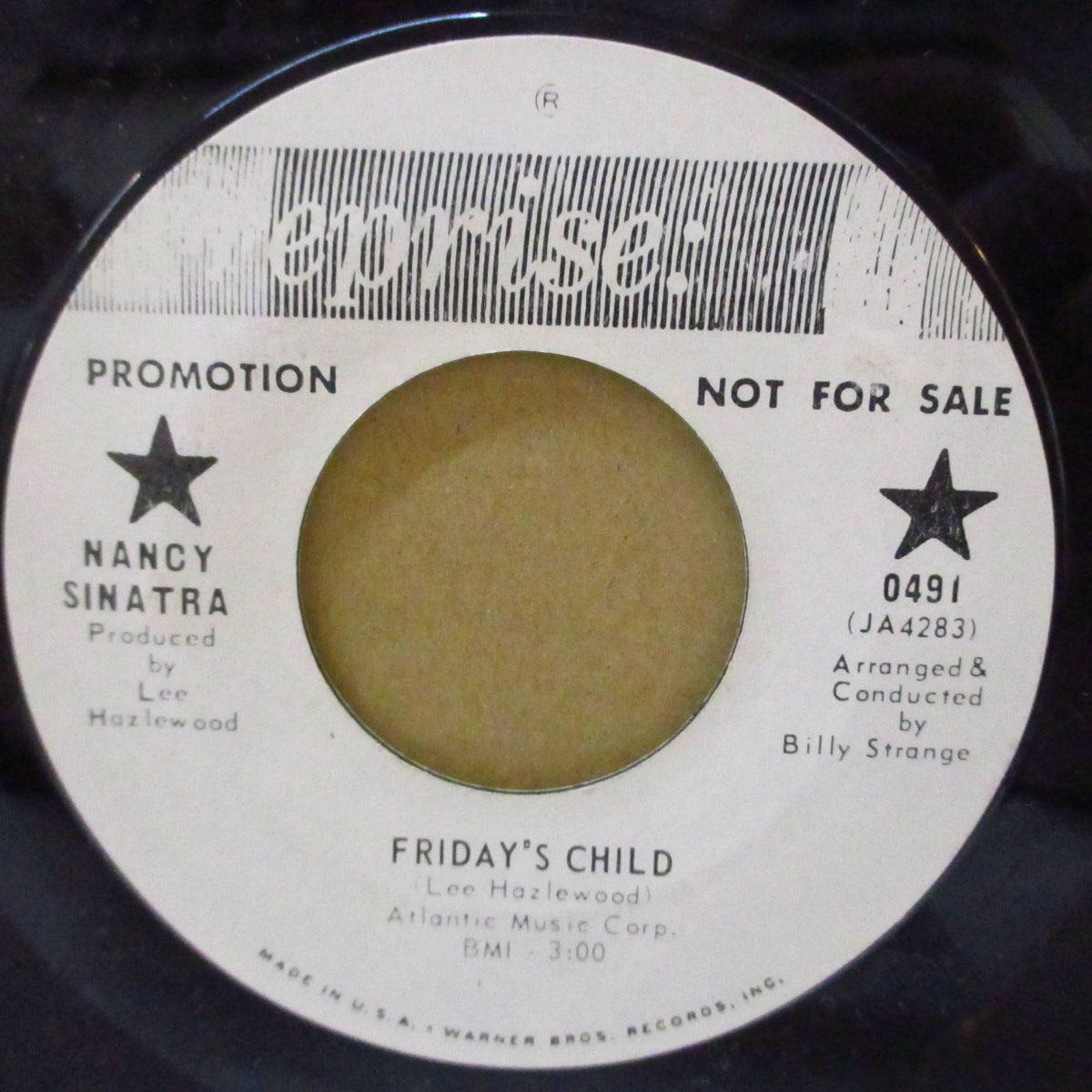 NANCY SINATRA (ナンシー・シナトラ)  - Friday's Child / Hutchinson Jail (US '66 プロモ「白ラベ」7インチ)ブルージィ・スロウ・ポップ