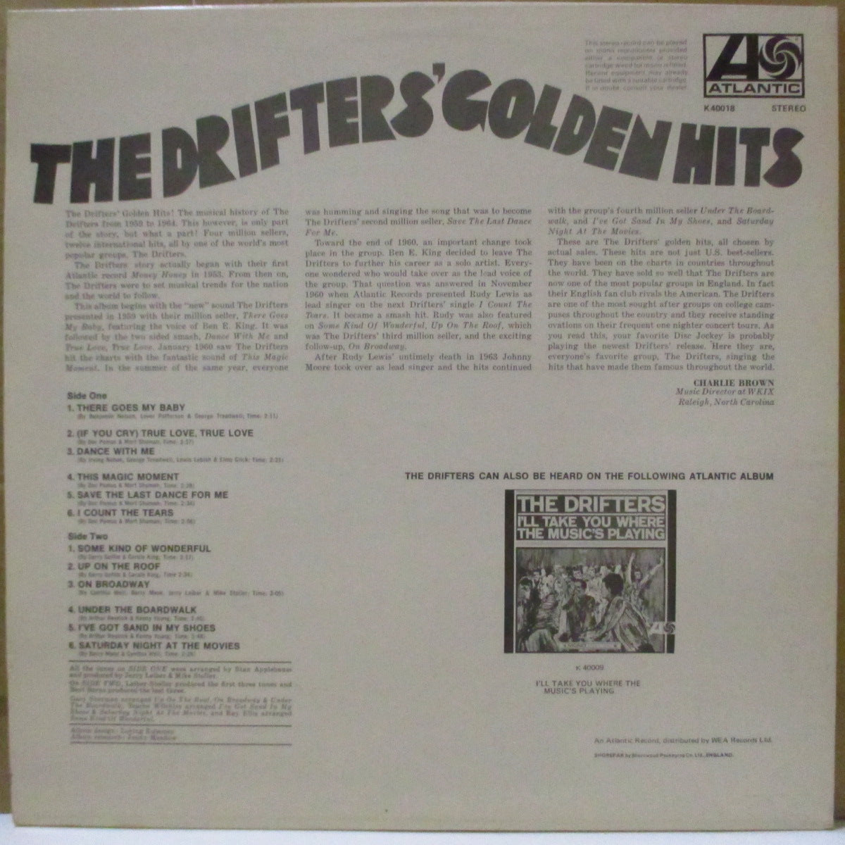 DRIFTERS, THE (ザ・ドリフターズ)  - The Drifters' Golden Hits (UK 70's 再発「（ワーナーロゴ・リム）緑・オレンジ・ラベ」ステレオLP) ベスト全14曲。