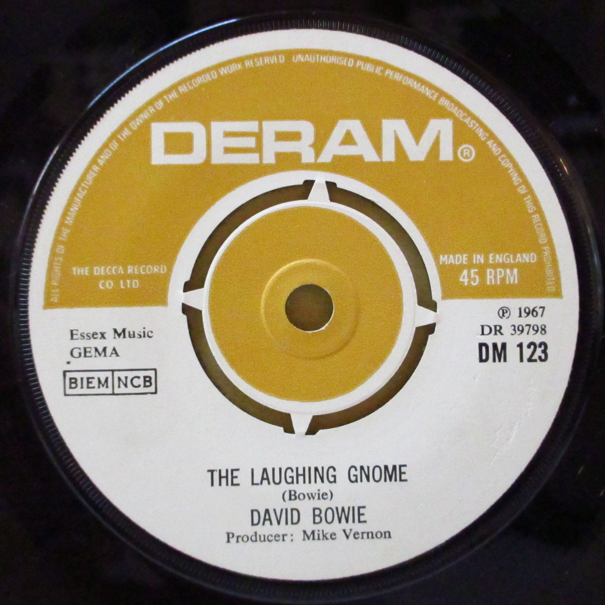 DAVID BOWIE (デヴィッド・ボウイ)  - The Laughing Gnome (UK '73 再発ラウンドセンター」 7インチ+カンパニースリーブ) '67年名曲！